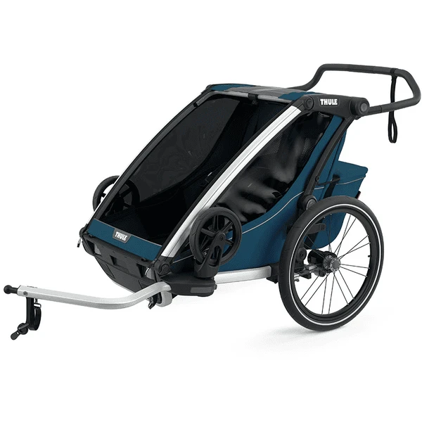 THULE Kinderfietskar Chariot Cross 2 Majolica Blauw 1 THULE Kinderfietskar Chariot Cross 2 Majolica Blauw