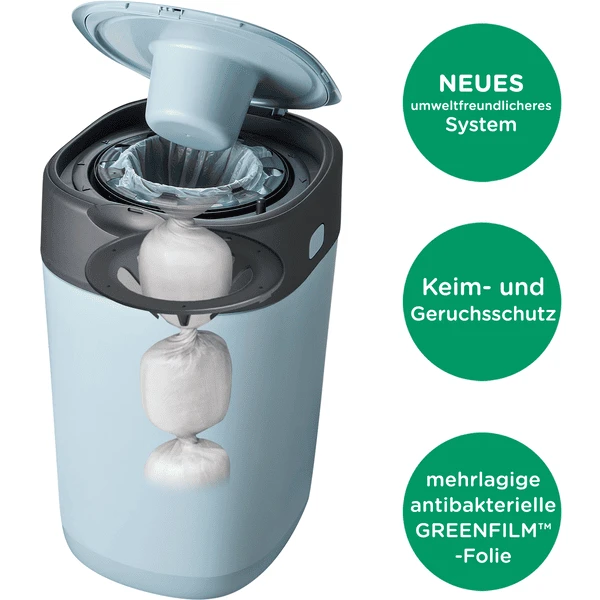 Tommee Tippee Twist & Click Advanced Luieremmer, Incl. 4 Cassettes Met Duurzaam, Antibacterieel Green Folie In Blauw 4 Tommee Tippee Twist & Click Advanced Luieremmer, Incl. 4 Cassettes Met Duurzaam, Antibacterieel Green Folie In Blauw - Afbeelding 4