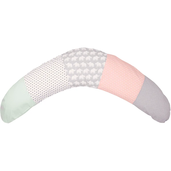 Ullenboom Patchwork Voedingskussen Olifant Mint Roze 190 X 38 Cm 3 Ullenboom Patchwork Voedingskussen Olifant Mint Roze 190 X 38 Cm - Afbeelding 3