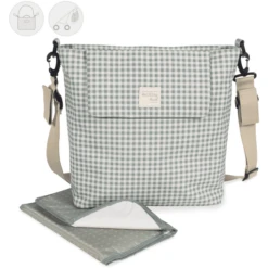 Walking Mum Luiertas I Love Vichy Groen -Kleine Wondertjes walking mum luiertas i love vichy groen a394761 1