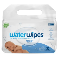 WaterWipes Babydoekjes, Biologisch Afbreekbaar, 180 Doekjes (3 X 60 Stuks)