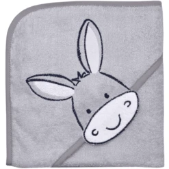 WÖRNER SÜDFROTTIER Kappen Badhanddoek Ezel Lichtgrijs 80 X 80 Cm -Kleine Wondertjes woerner suedfrottier kappen badhanddoek ezel lichtgrijs 80 x 80 cm a303238 2