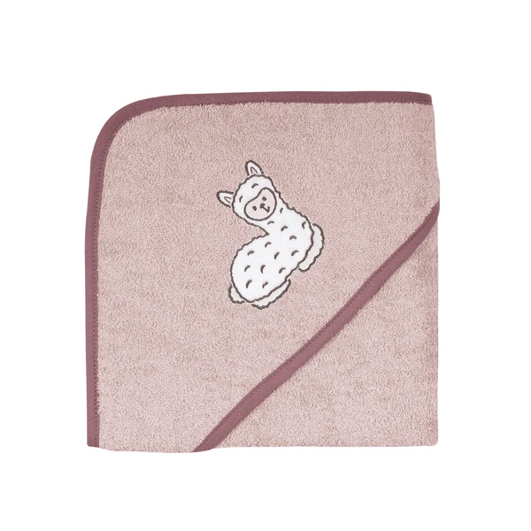 WÖRNER SÜDFROTTIER Set Badhanddoek En Washandje Met Kap Lama Roze 80 X 80 Cm 2 WÖRNER SÜDFROTTIER Set Badhanddoek En Washandje Met Kap Lama Roze 80 X 80 Cm - Afbeelding 2