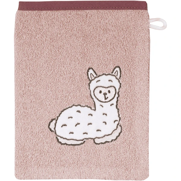 WÖRNER SÜDFROTTIER Set Badhanddoek En Washandje Met Kap Lama Roze 80 X 80 Cm 4 WÖRNER SÜDFROTTIER Set Badhanddoek En Washandje Met Kap Lama Roze 80 X 80 Cm - Afbeelding 4